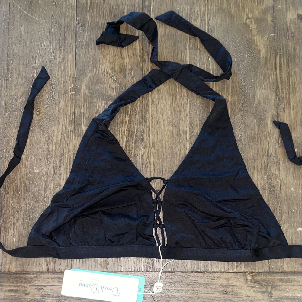 Beach Bunny Cameron Black Halter Bikini Top